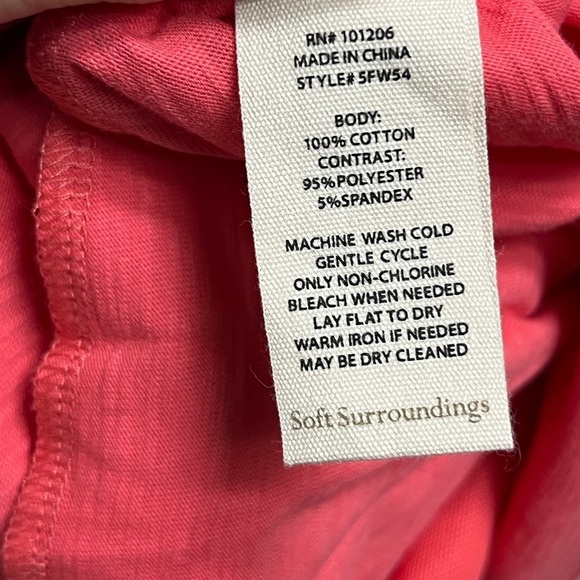 NWT Soft Surroundings Coral Shirt Dress with Pockets - Picture 8 of 11